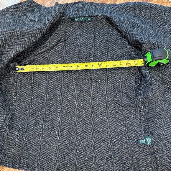 Ralph Lauren Charcoal 71% Wool Knit Open Cardigan w/ Pockets‎ Women's Medium EUC - Picture 9 of 10